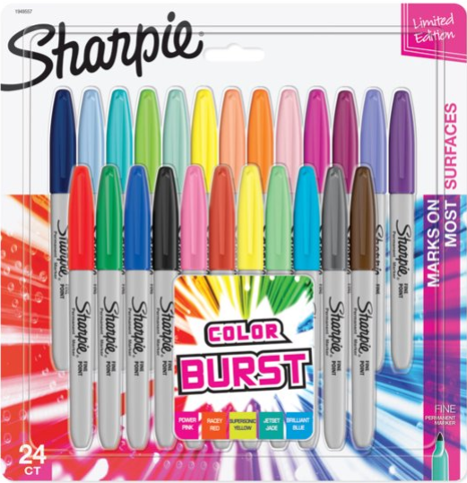  Sharpie Permanent Markers, Ultra Fine Point, Assorted Colors,  24-Count : Office Products